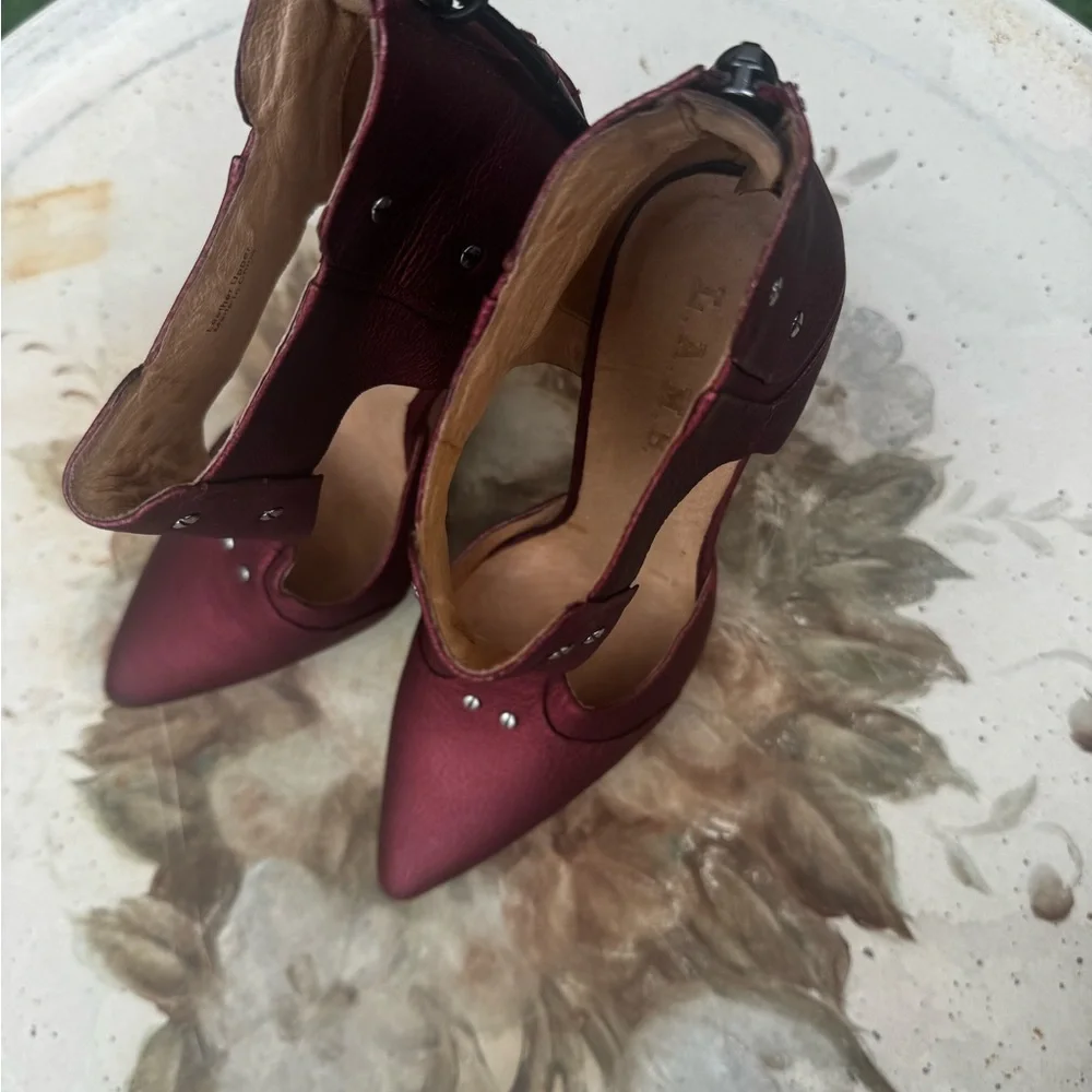 L.A.M.B. Deep Red Cutout Heels - Picture 2 of 4